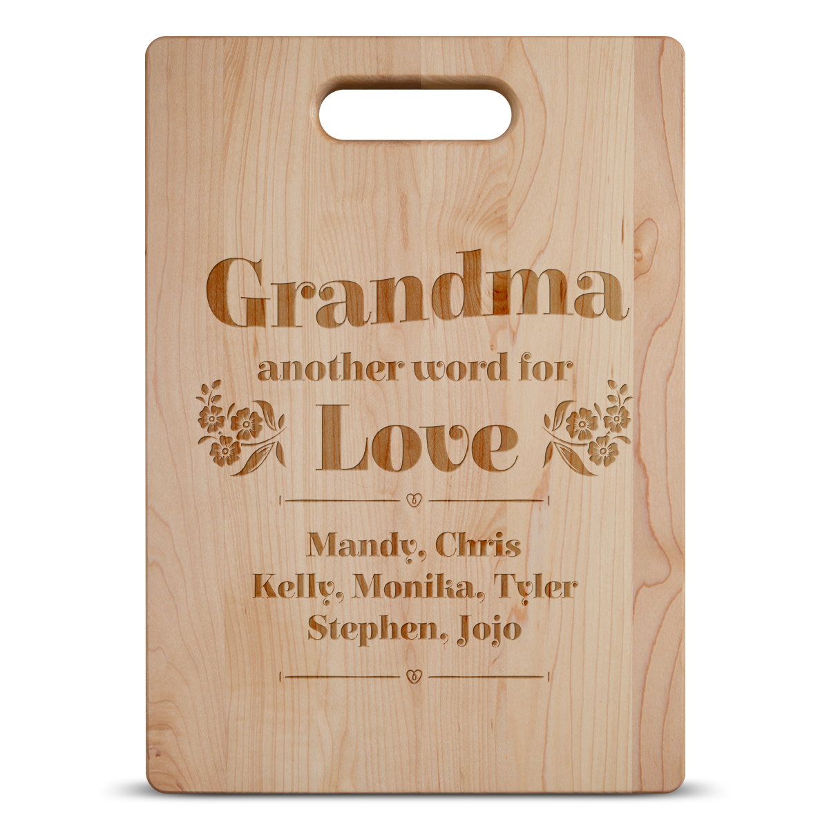 personalized cutting board for grandma/grandmother/nana
