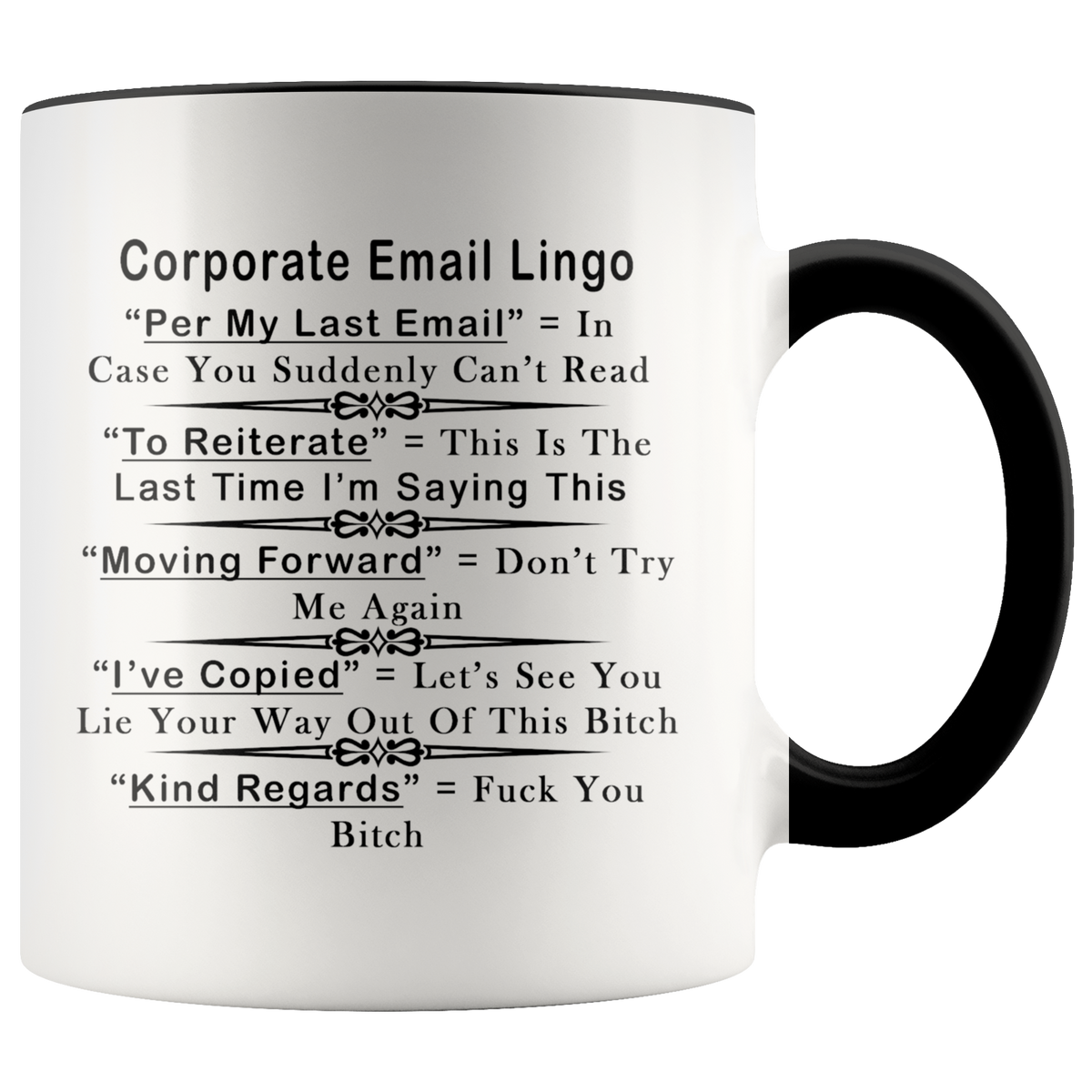 Funny Gift For Coworker - Corporate Email Lingo Accent Mug
