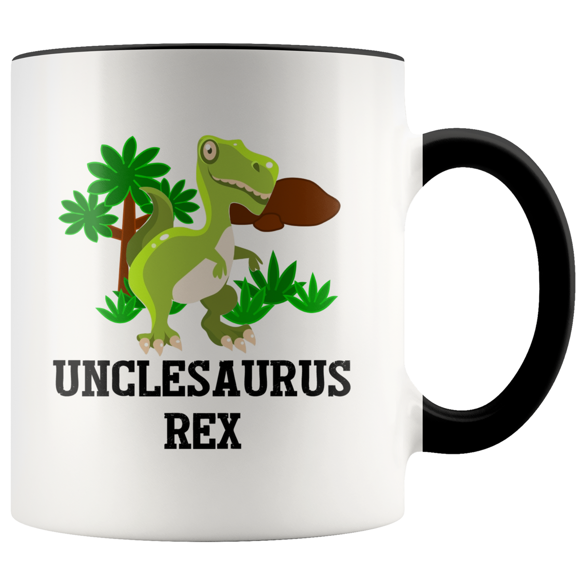 Uncle Mug Uncle Gift - Unclesaurus Rex Accent Coffee Mug 11oz (black)