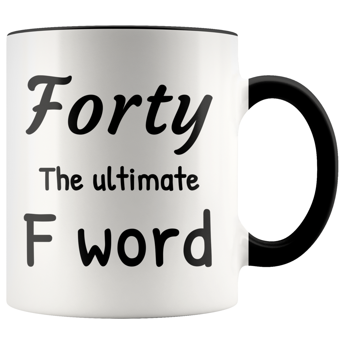 Funny 40th Birthday Mug Gag Gift - Forty The Ultimate F Word Accent Coffee Mug 11oz (black)