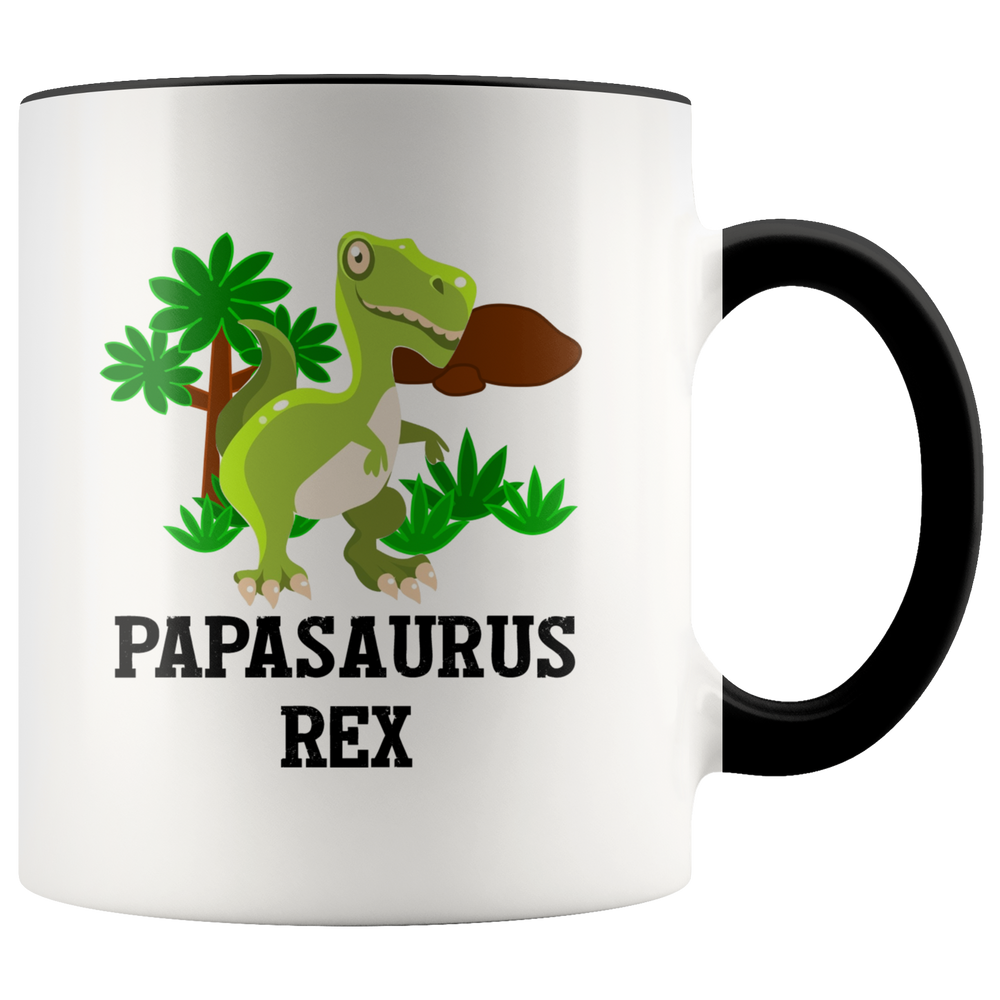 Dad Mug Dad Gift - Papasaurus Rex Accent Coffee Mug 11oz (black)