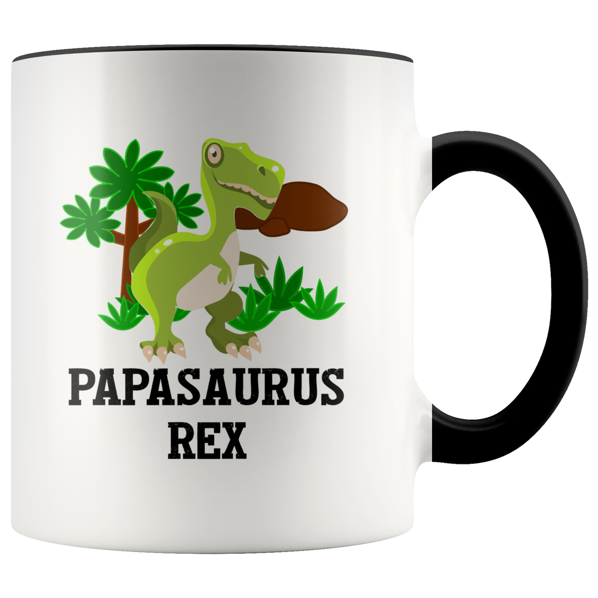 Dad Mug Dad Gift - Papasaurus Rex Accent Coffee Mug 11oz (black)