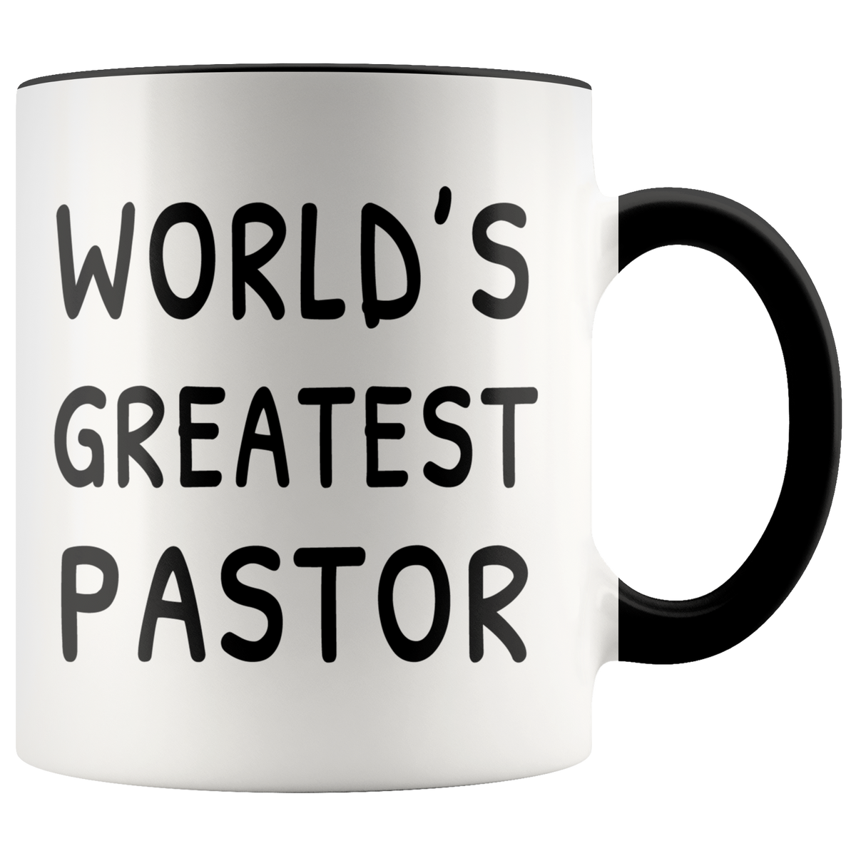 Pastor Appreciation Gift Mug - World's Greatest Pastor Accent Coffee Mug 11oz