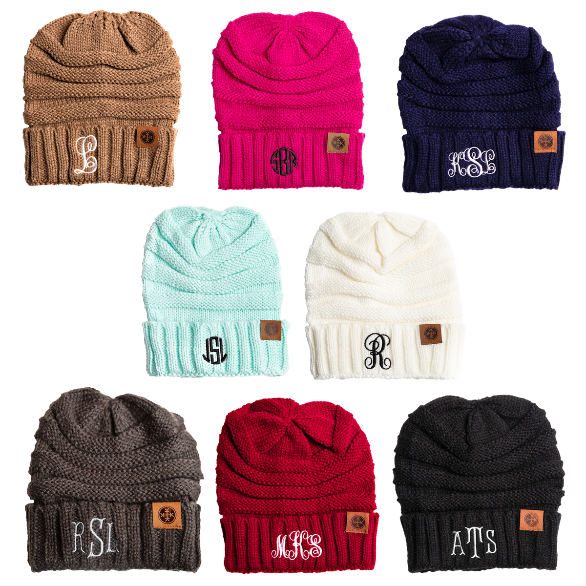 Personalized Monogram Adult Beanies For Girl Women