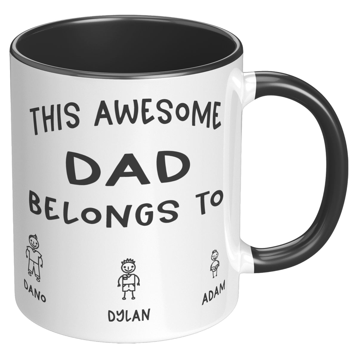 Personalized Husband Boyfriend Mug Gift - This Awesome Dad Belongs To Accent Coffee Mug 11oz
