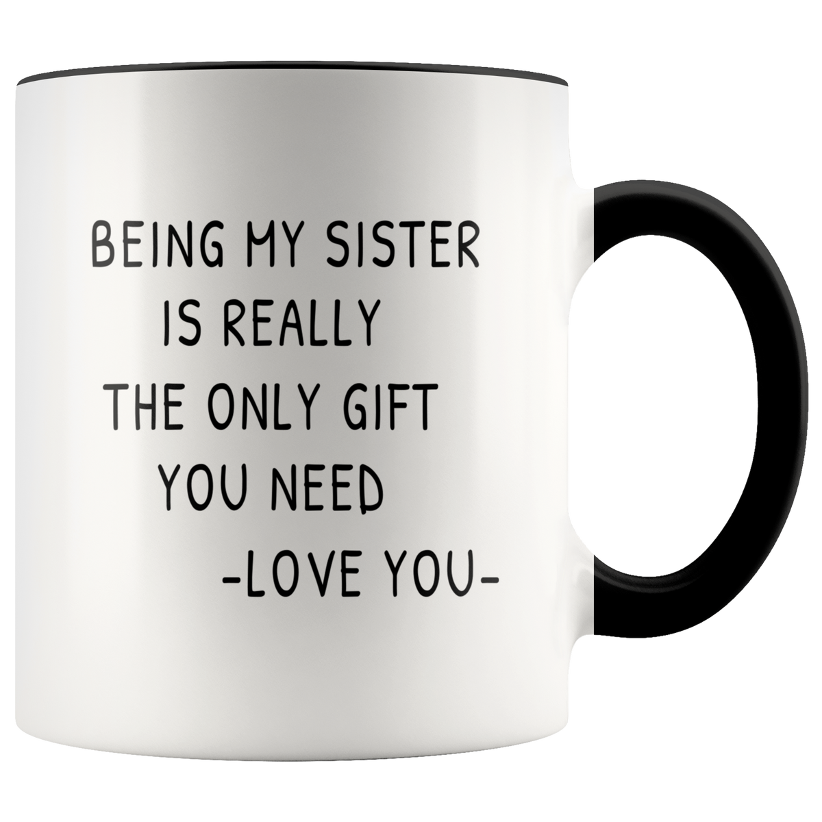 Funny Gag Gift For Sister - Being My Sister Is Really The Only Gift You Need Accent Coffee Mug 11oz