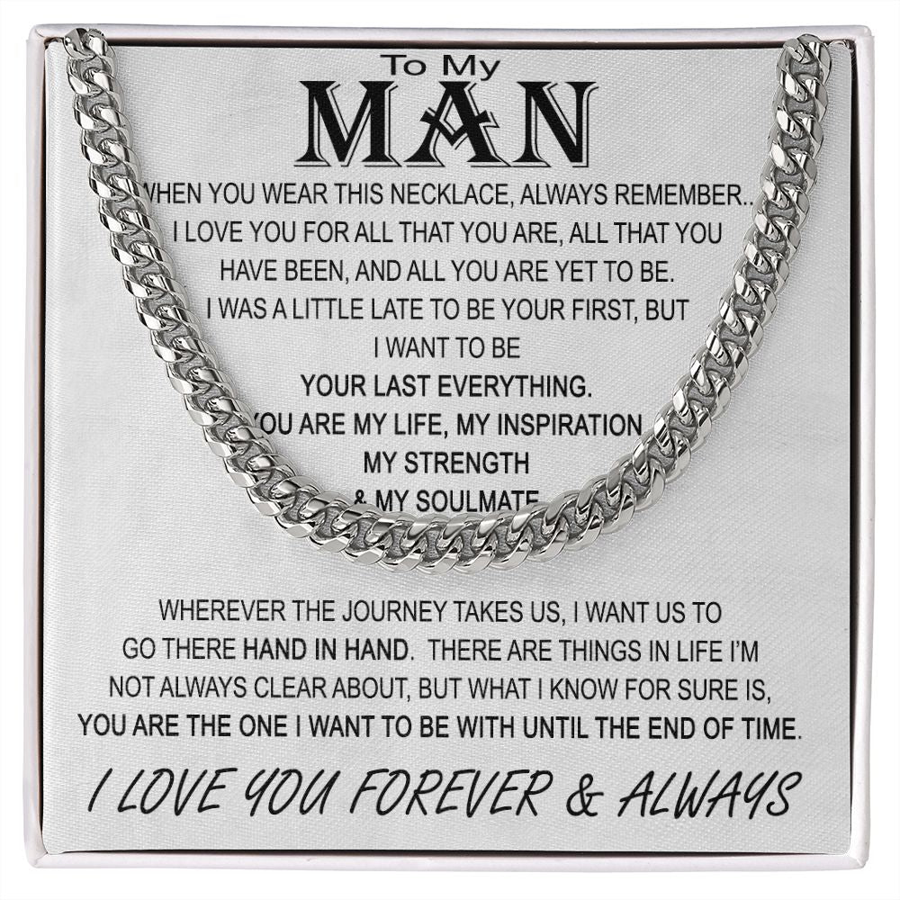 Anniversary Gift For Him - You Are The One I Want To Be With Cuban Chain Link Necklace
