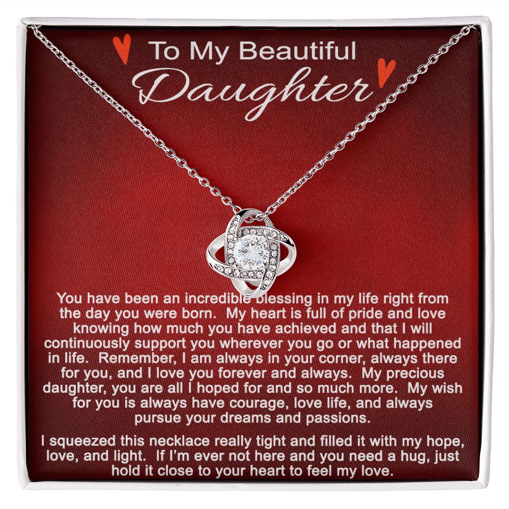 Daughter Necklace Gift From Mom Dad - You Have Been An Incredible Blessing Love Knot Necklace