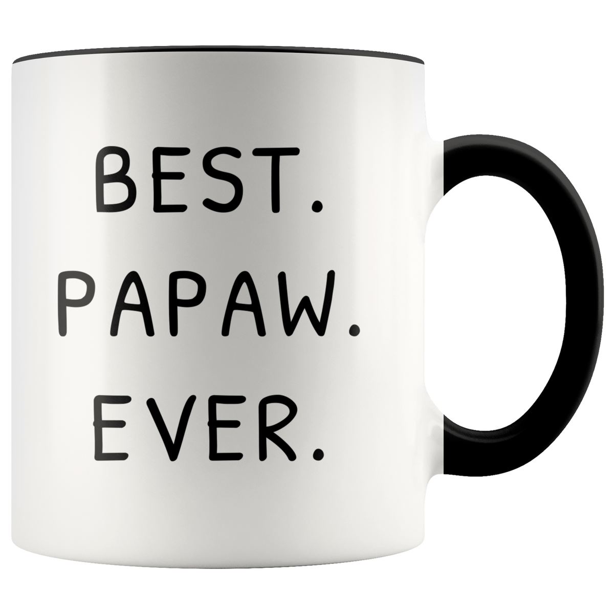 Gift For Grandpa - Best Papaw Ever Accent Coffee Mug 11oz (black)