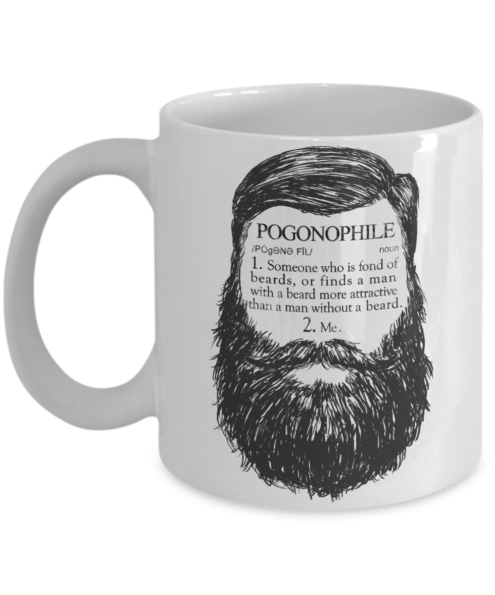 Gift For Bearded Man - Beard Man Definition White Ceramic Coffee Mug 11oz