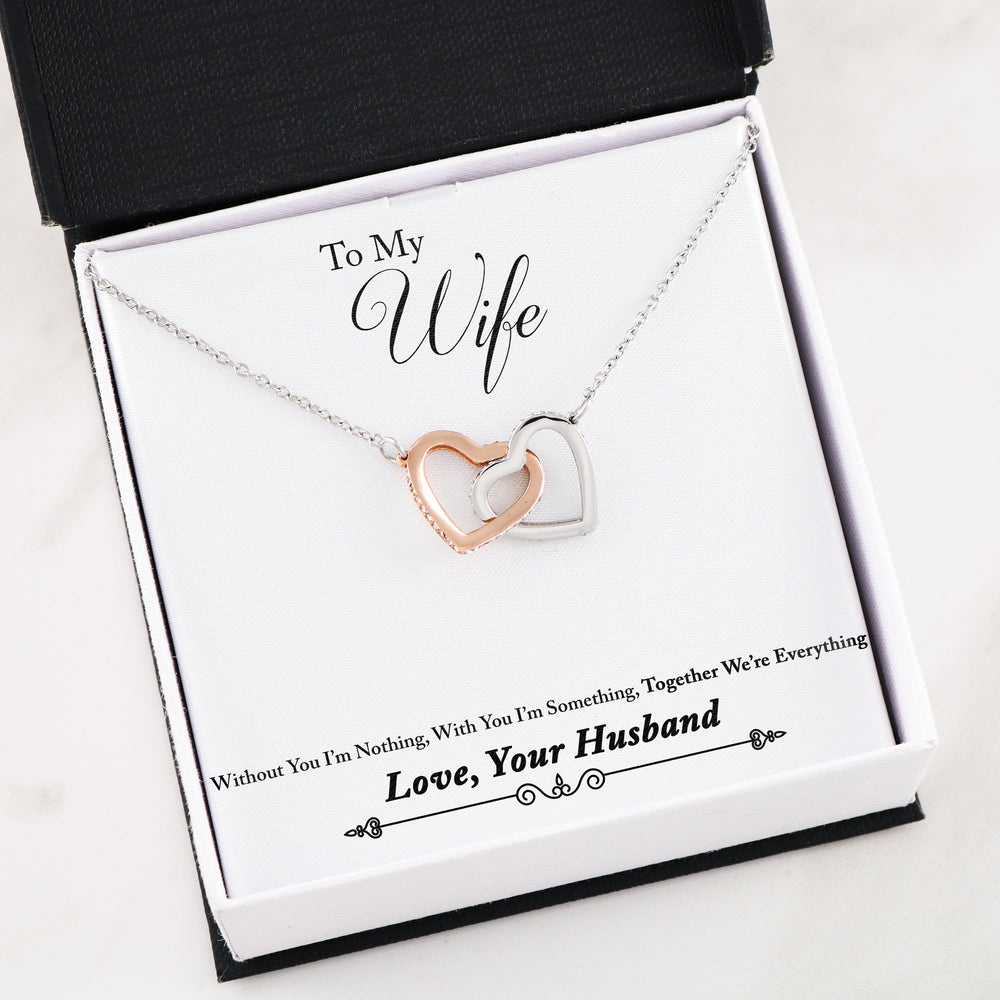 Gift For Wife Luxury Interlocking Heart Necklace With Together We Are Everything Message Card