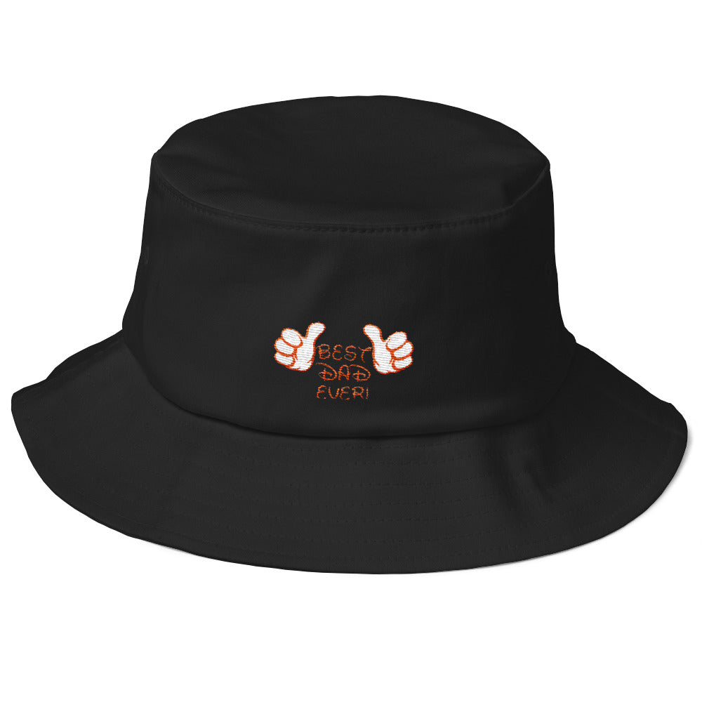 Best Dad Ever With Disney Style Fonts Old School Bucket Hat (black)