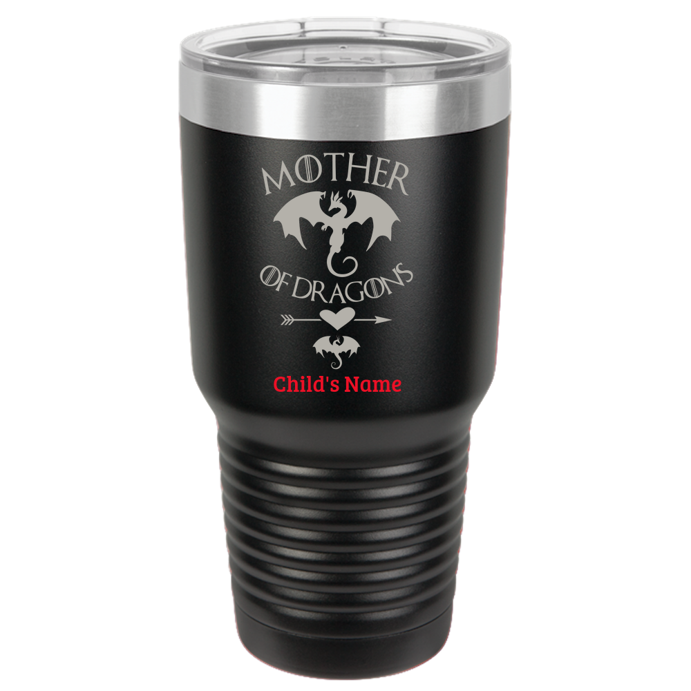 Personalized Birthday Mother's Day Gift For Mom - Mother Of Dragons With One Dragon Polar Camel 30oz Ringneck Tumbler Laser Etched