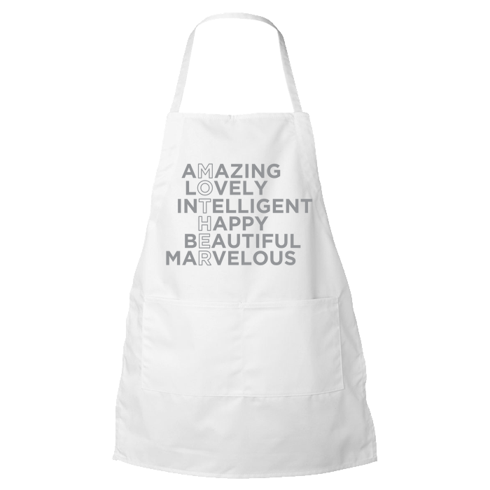 Gifts For Mom On Mothers Day Birthday Christmas Mother Acronym White Kitchen Cooking Apron 20x30