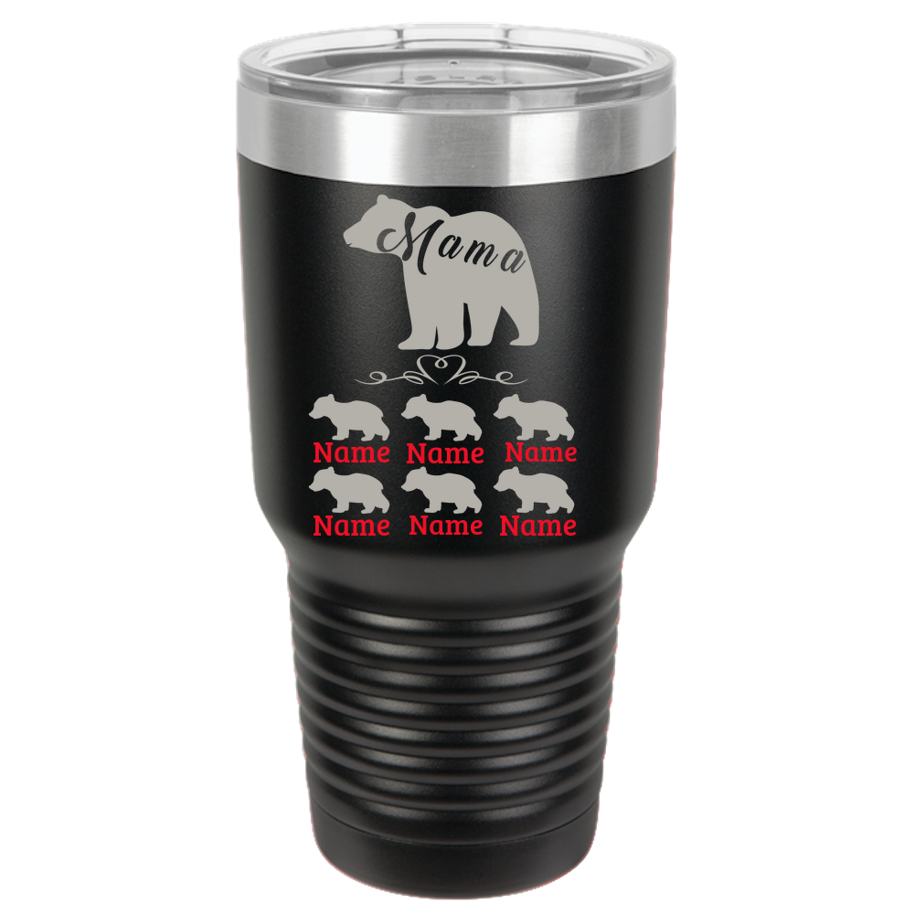 Personalized Birthday Mother's Day Gift For Mom - Mama Bear With Six  Cub Polar Camel 30oz Ringneck Tumbler Laser Etched
