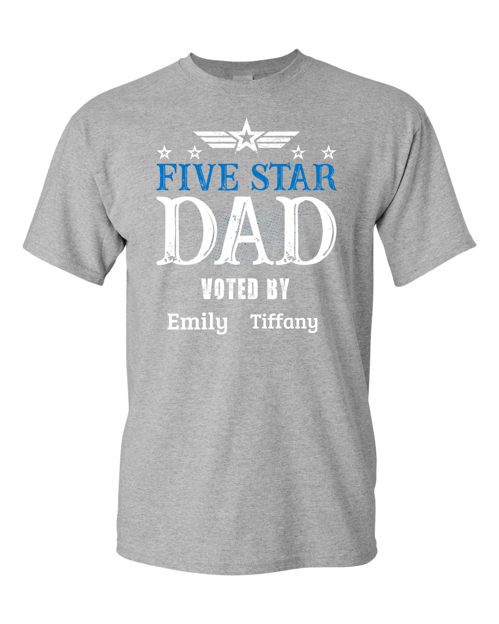 Personalized Birthday Father's Day Gift For Dad - Five Star Dad Voted By Adult Unisex T-Shirt