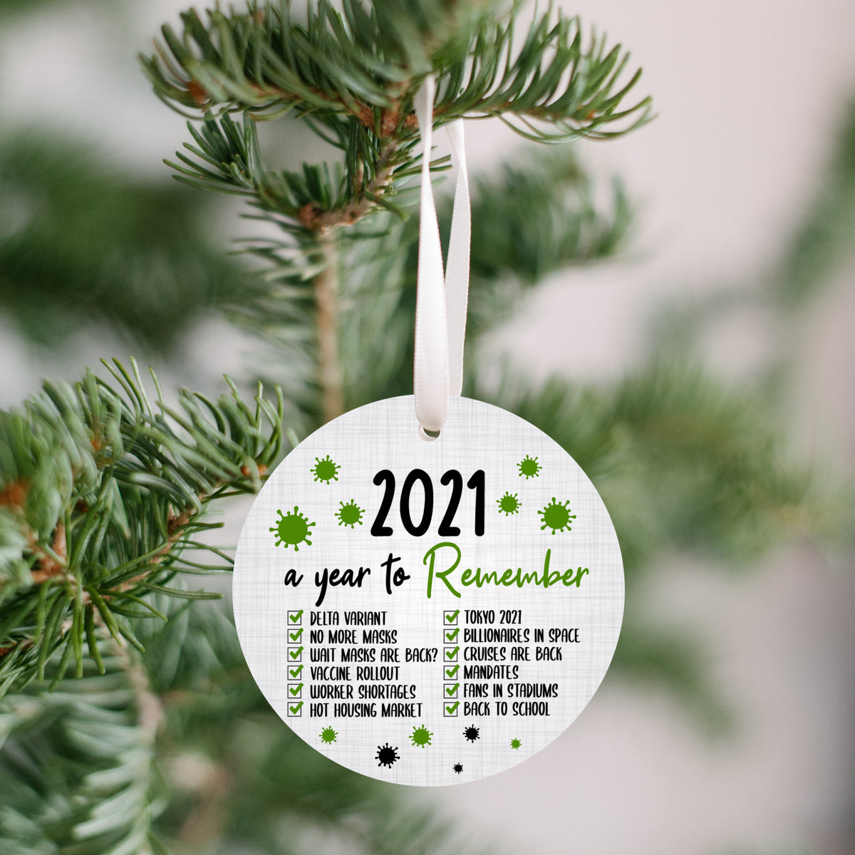 2021 Christmas Ornament, A Year To Remember Plastic Christmas Ornament