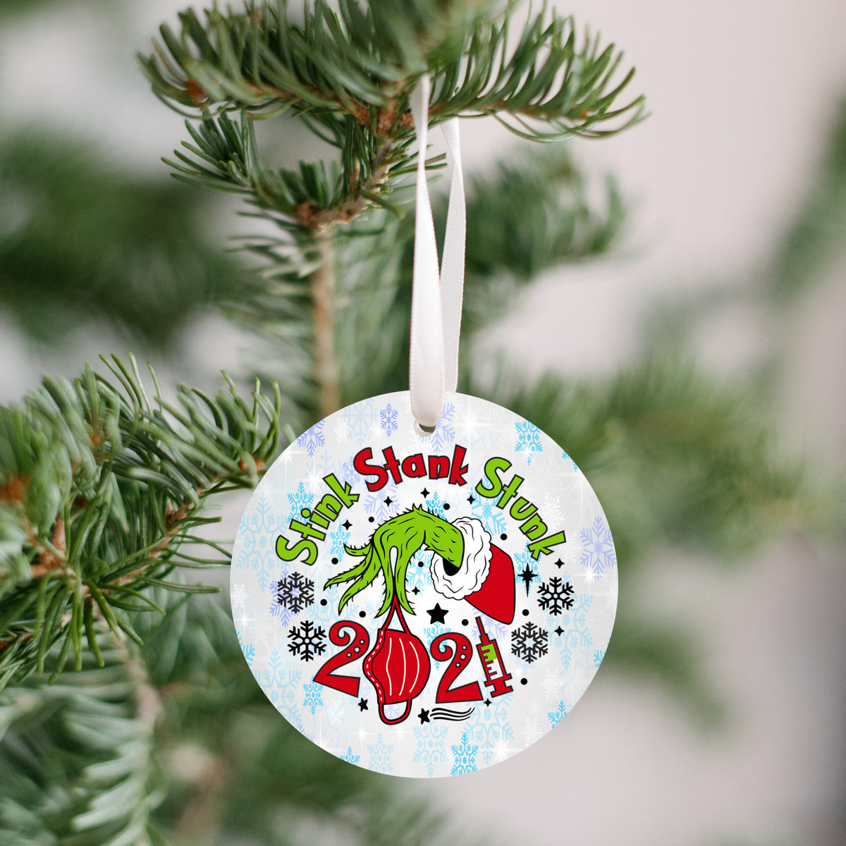 Funny Christmas Ornament 2021 Stink Stank Stunk Grinch Ornament