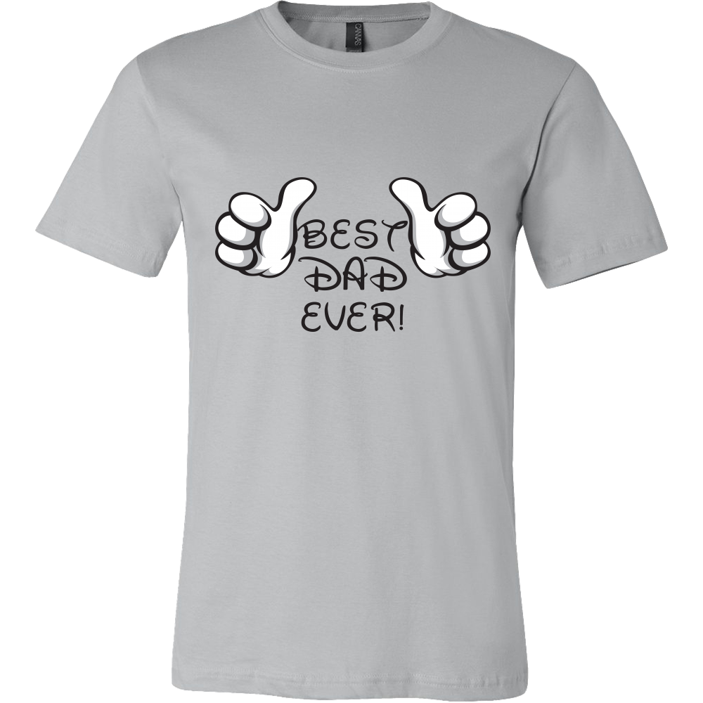 Best Dad Ever With Disney Fonts T Shirt (silver)