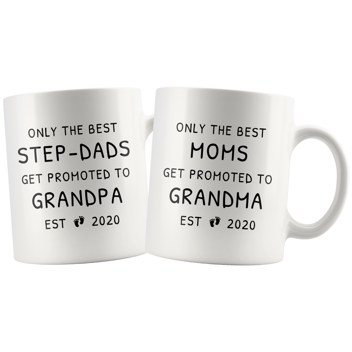 Only Best Moms Best Step-dads Get Promoted To Grandma Grandpa Set of 2 11oz Mugs