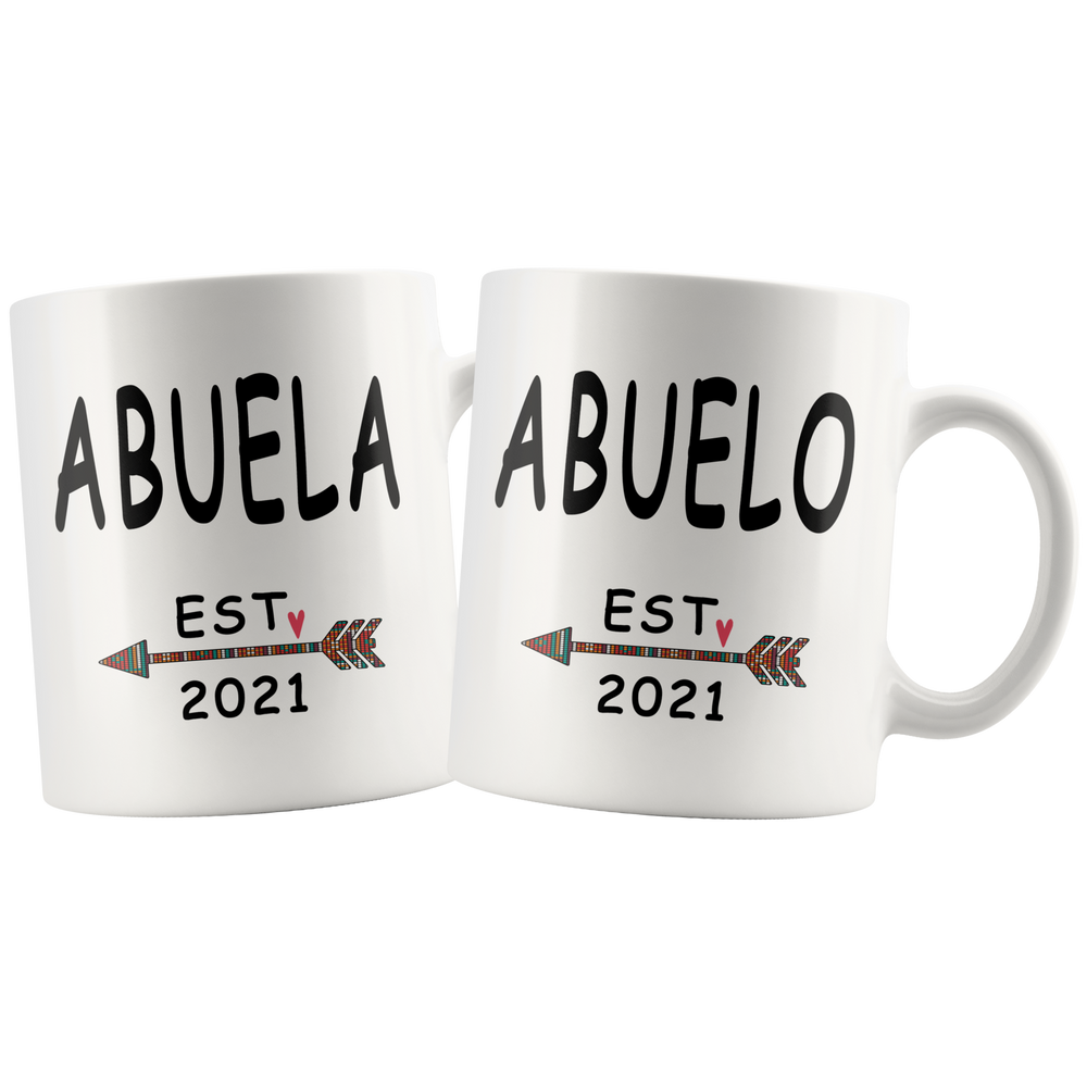 Abuela Y Abuelo EST 2021 Combo Mug Set of 2 11oz