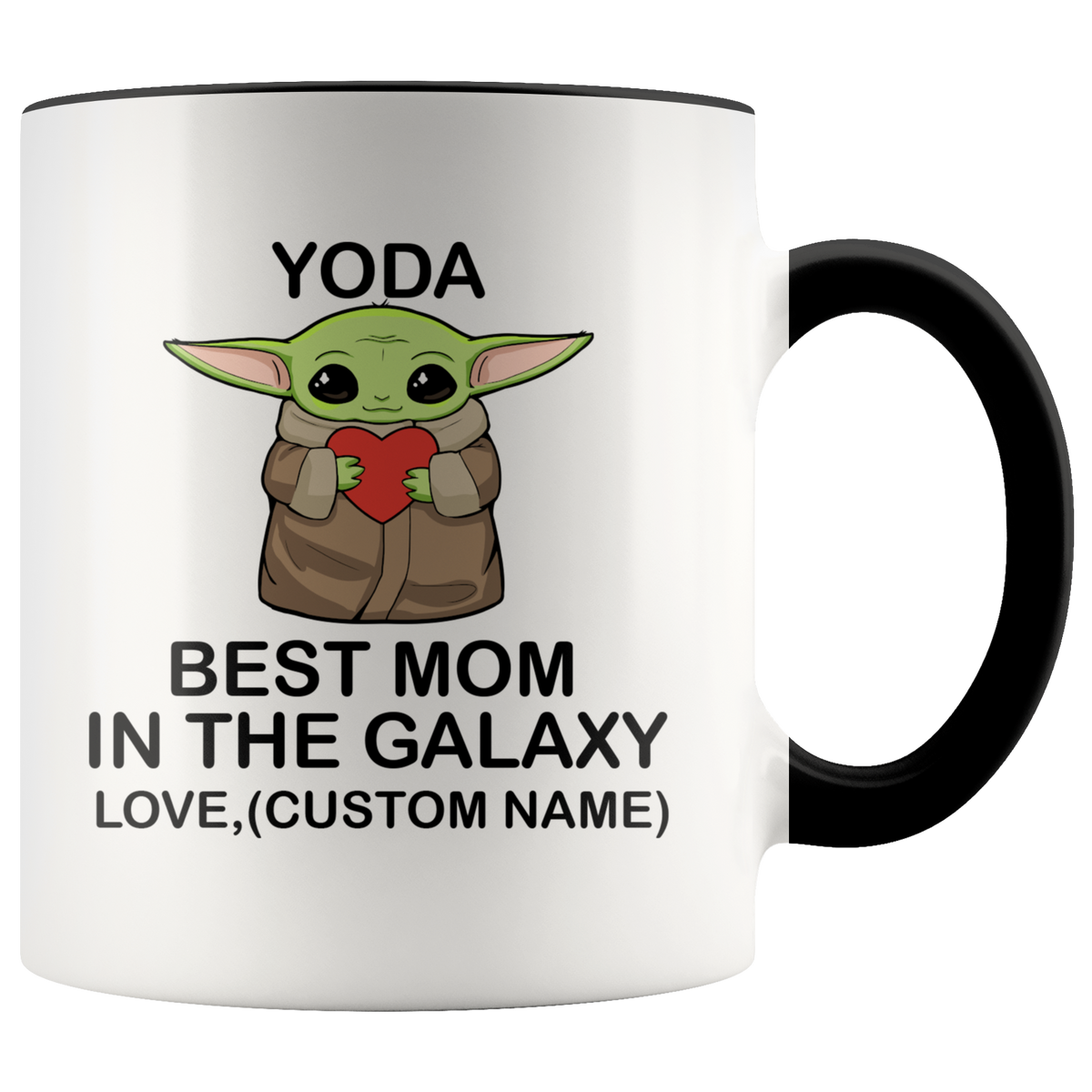 Funny Mom Gift - Yoda The Best Mom In The Galaxy Accent Coffee Mug 11oz